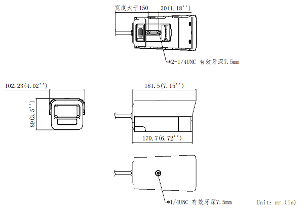 DS-2CD5A45EWDV3-IZ(S)系列产品尺寸